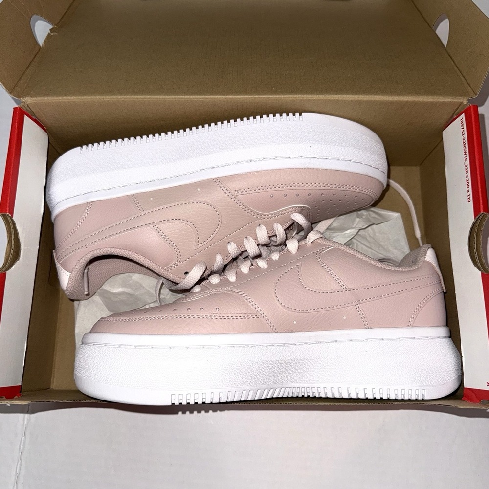 Nike Court Vision Alta LTR Pink Platform Sneakers Women's 8.5 DM0113-600 NIB